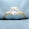 2.5ct Tw Round And Baguette Cz Engagement Ring In 14k Yellow Gold