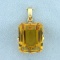 20ct Citrine Pendant In 14k Yellow Gold