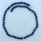 Lapis Lazuli Bead Necklace With 14k Yellow Gold Clasp