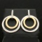 Two-tone Diamond Circle Dangle Earrings In Sterling Silver And 14k Yellow Gold