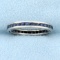 1/4ct Tw Channel-set Sapphire Band Ring In 14k White Gold