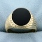 Men's Onyx Ring In 10k Yellow Gold