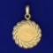 1945 Dos Pesos Mexican Coin Pendant In 14k Yellow Gold