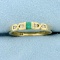 Natural Emerald And Diamond Ring In 14k Yellow Gold