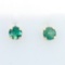 1/2ct Tw Vanadium Green Chrysoberyl Stud Earrings In 10k White Gold