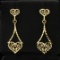 Filigree Heart Dangle Earrings In 14k Yellow Gold
