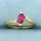 Ruby And Diamond Ring In 14k Yellow Gold