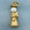 Graduation Graduate Pearl Pendant Or Charm In 14k Yellow Gold