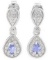 Pear Cut Tanzanite Dangle Earrings In Sterling Silver