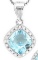 Sky Blue Topaz And Diamond Dangle Necklace In Sterling Silver