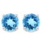 6mm Swiss Blue Topaz Stud Earrings In Sterling Silver