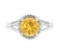 1.8ct Golden Citrine & Diamond Halo Ring In Sterling Silver