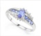 Tanzanite & Diamond Ring In Sterling Silver