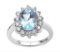 3ct Princess Diana Blue Topaz & White Sapphire Ring In Sterling Silver