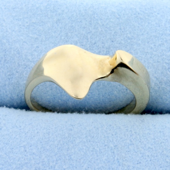 Unique Abstract Style Ring In 14k Yellow Gold