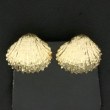 Seashell Clip-on Earrings In 14k Yellow Gold