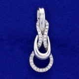 1/4ct Tw Diamond Loop Design Pendant Or Slide In 14k White Gold