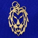 Large Lion Cutout Pendant In 14k Yellow Gold