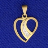 Diamond Heart Pendant In 8k Yellow Gold