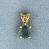 1/2ct Green Chrysoberyl Pendant In 14k Yellow Gold