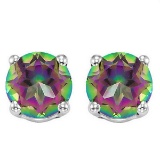 6mm Mystic Topaz Stud Earrings In Sterling Silver