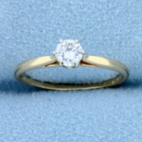 .3ct Solitaire Diamond Engagement Ring In 14k Yellow Gold