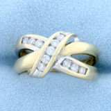 1/3 Ct Tw Criss Cross Diamond Ring In 10k Yellow And White Gold