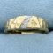 Three-stone Diamond Ring In 10k Yellow Gold