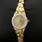 Vintage 14k Solid Gold Geneve Quartz Diamond Gold Nugget Women's Watch In 14k Yellow Gold