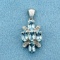 Over 1ct Tw Aquamarine And Diamond Pendant In 10k White Gold