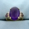 11ct Tw Amethyst And Diamond Statement Ring In 14k Yellow Gold