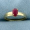 1/2ct Natural Ruby Solitaire Ring In 14k Yellow Gold