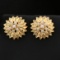 Flower Design Pearl Earrings In 14k Yellow Gold