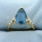 3ct London Blue Topaz And Diamond Ring In 14k Yellow And White Gold