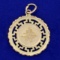 Chinese Good Luck And Good Health Symbol Circle Pendant In 14k Yellow Gold