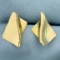 Unique Folded Design 3d Earrings In 14k Yellow Gold