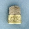 Antique Engraved Sewing Thimble In Sterling Silver