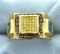 1.75ct Total Weight Fancy Blue & Yellow Diamond Ring In 14k Gold