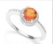 Azotic Topaz & Diamond Halo Ring In Sterling Silver