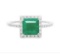 2.3ct Emerald Halo Ring In Sterling Silver