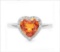1.6ct Azotic Topaz & Diamond Heart Ring In Sterling Silver