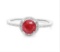 1.1ct Ruby & Diamond Halo Ring In Sterling Silver
