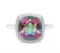 Huge 4.2ct Cushion Cut Mystic Topaz & Diamond Ring In Sterling Silver