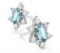 Sky Blue Topaz & White Topaz Flower Stud Earrings In Sterling Silver
