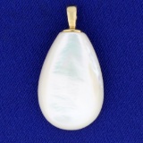 Large Mother Of Pearl Pendant In 14k Yellow Gold