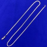 Italian-made 19 Inch Two-tone Diamond Cut Chain Necklace In 14k Yellow And White Gold