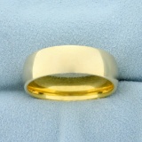 Wide Men's Wedding Band Ring In 18k Yellow Gold