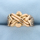 Unique Abstract Design Gold Ring In 14k Rose Gold