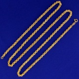 Italian-made 28 1/2 Inch Rope Style Chain Necklace In 18k Yellow Gold