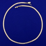 16 1/2 Inch Herringbone Chain Necklace In 14k Yellow Gold